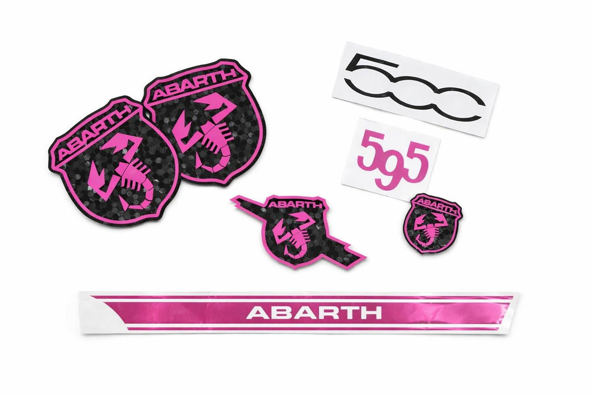 Fiat 500 / 595 Abarth Emblem Overlay Set | Premium Vinyl Sticker Bundle | Custom Badge Cover | Motorsport Look | Easy Install