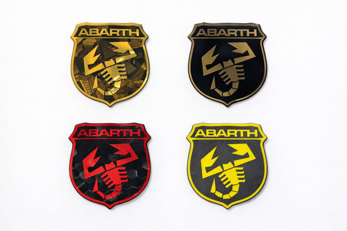 Fiat 500 Abarth Emblem Overlay / Vinyl Aufkleber für Original Emblem / Custom Look passgenau für Motorhaube und Kofferraum