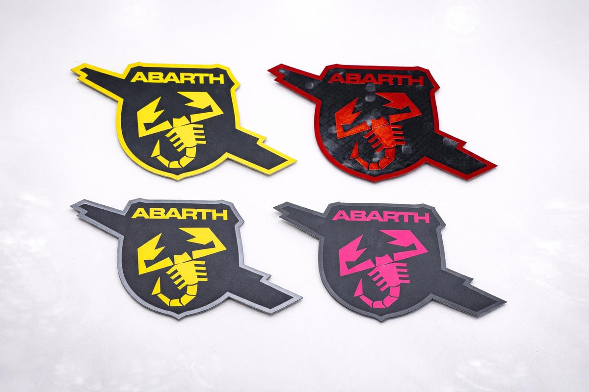 Fiat 500 Abarth Sticker, Emblem Overlay, Vinyl Aufkleber, Custom Look passgenau für Kotflügel Emblem, Abarth Scorpion Decal Custom