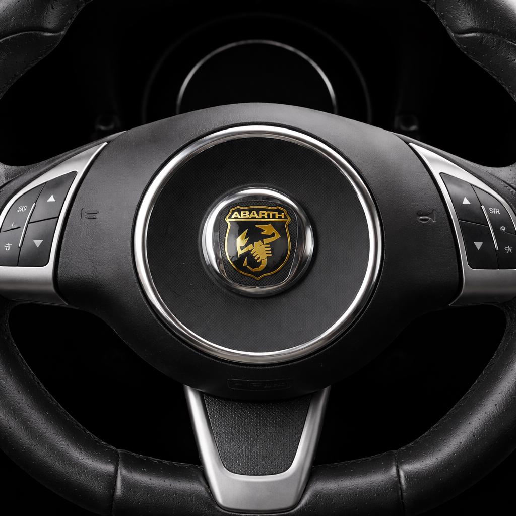 Fiat 500 Abarth Emblem Overlay / Vinyl Aufkleber für Original Emblem / Custom Look passgenau für Lenkrad