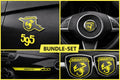 Fiat 500 / 595 Abarth Emblem Overlay Set | Premium Vinyl Sticker Bundle | Custom Badge Cover | Motorsport Look | Easy Install