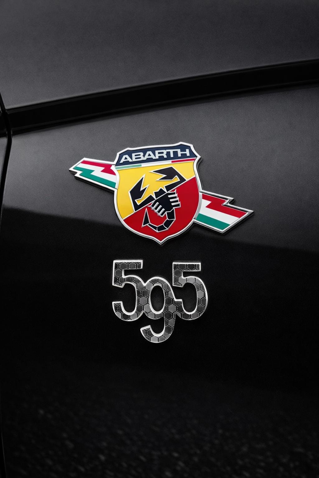 Fiat 500 Abarth Sticker Emblem Overlay / Vinyl Aufkleber für Original Emblem / Custom Look passgenau für Kotflügel 595