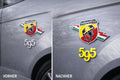 Fiat 500 Abarth Sticker Emblem Overlay / Vinyl Aufkleber für Original Emblem / Custom Look passgenau für Kotflügel 595