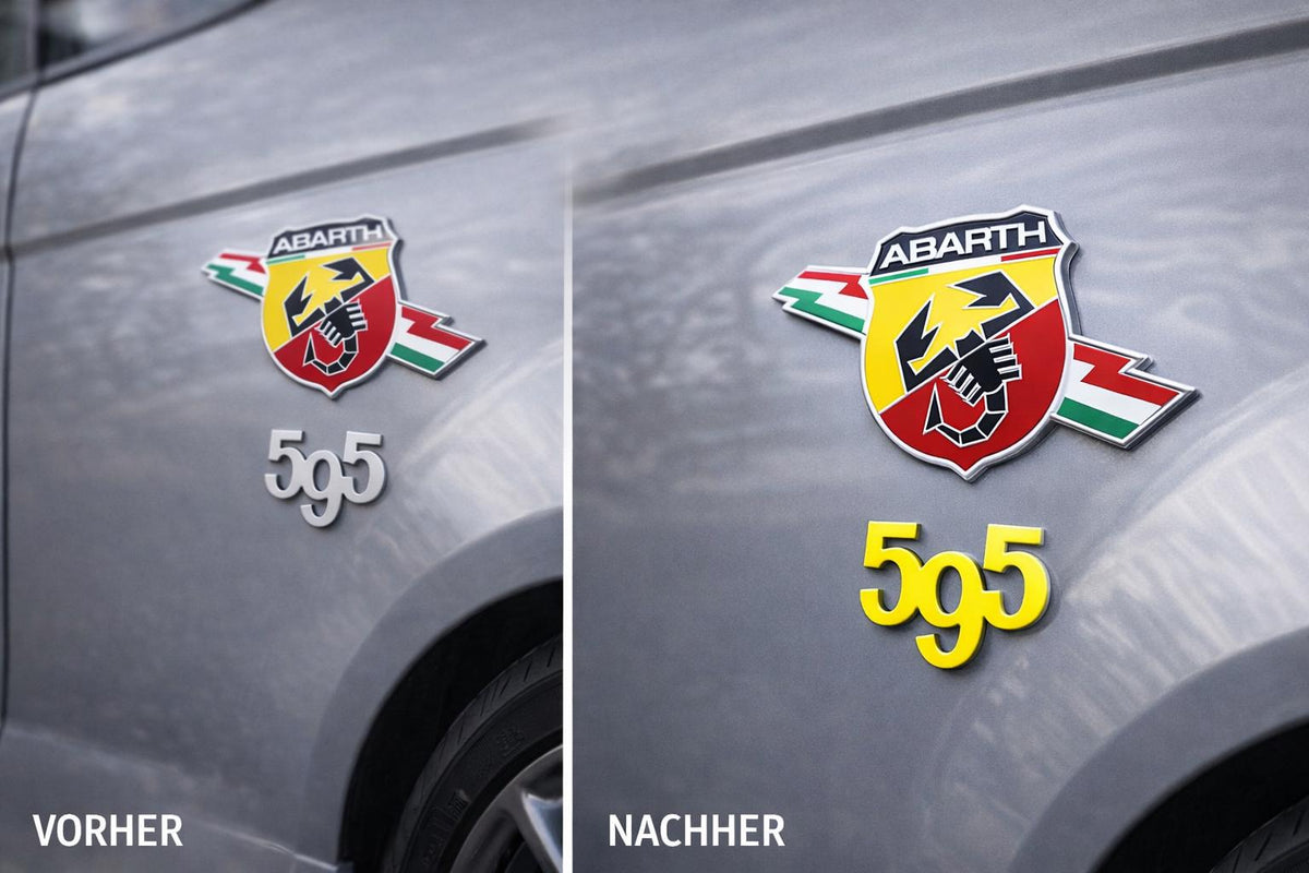 Fiat 500 Abarth Sticker Emblem Overlay / Vinyl Aufkleber für Original Emblem / Custom Look passgenau für Kotflügel 595