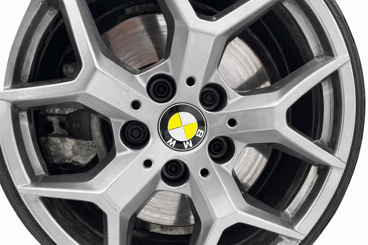 BMW Emblem Aufkleber Set  Custom Logo Styling (7-teilig) Individuelle Vinyl Overlays für Motorhaube, Felgen, Heck & Lenkrad