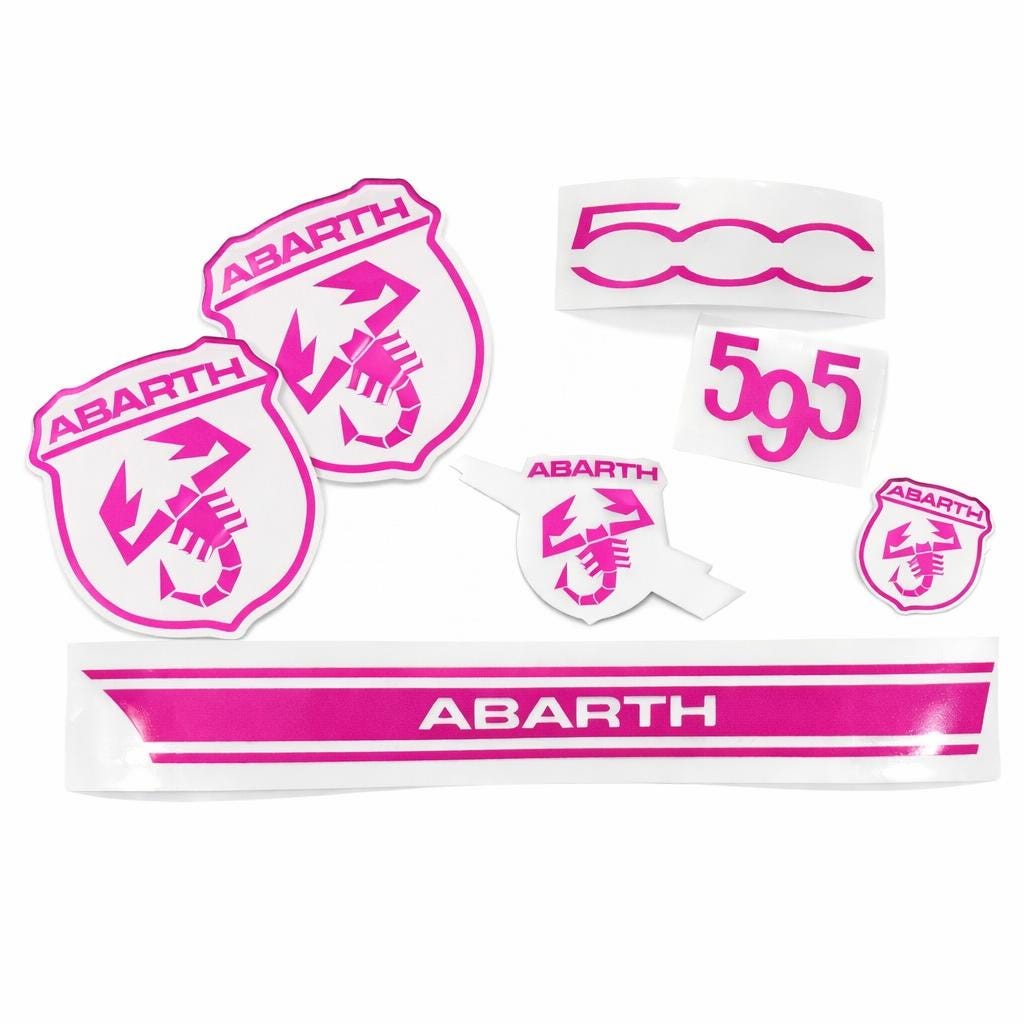 Fiat 500 / 595 Abarth Emblem Overlay Set | Premium Vinyl Sticker Bundle | Custom Badge Cover | Motorsport Look | Easy Install