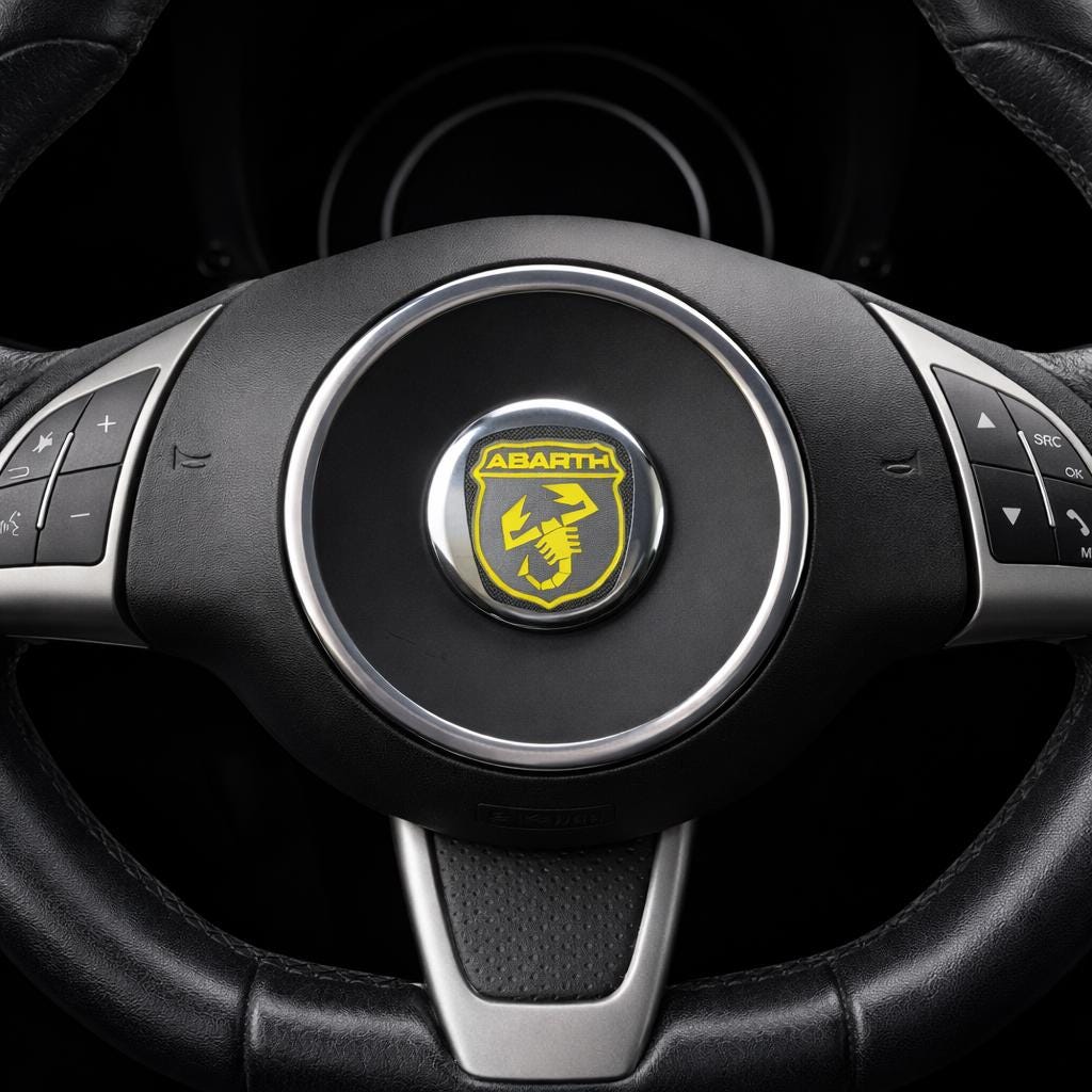 Fiat 500 Abarth Emblem Overlay / Vinyl Aufkleber für Original Emblem / Custom Look passgenau für Lenkrad