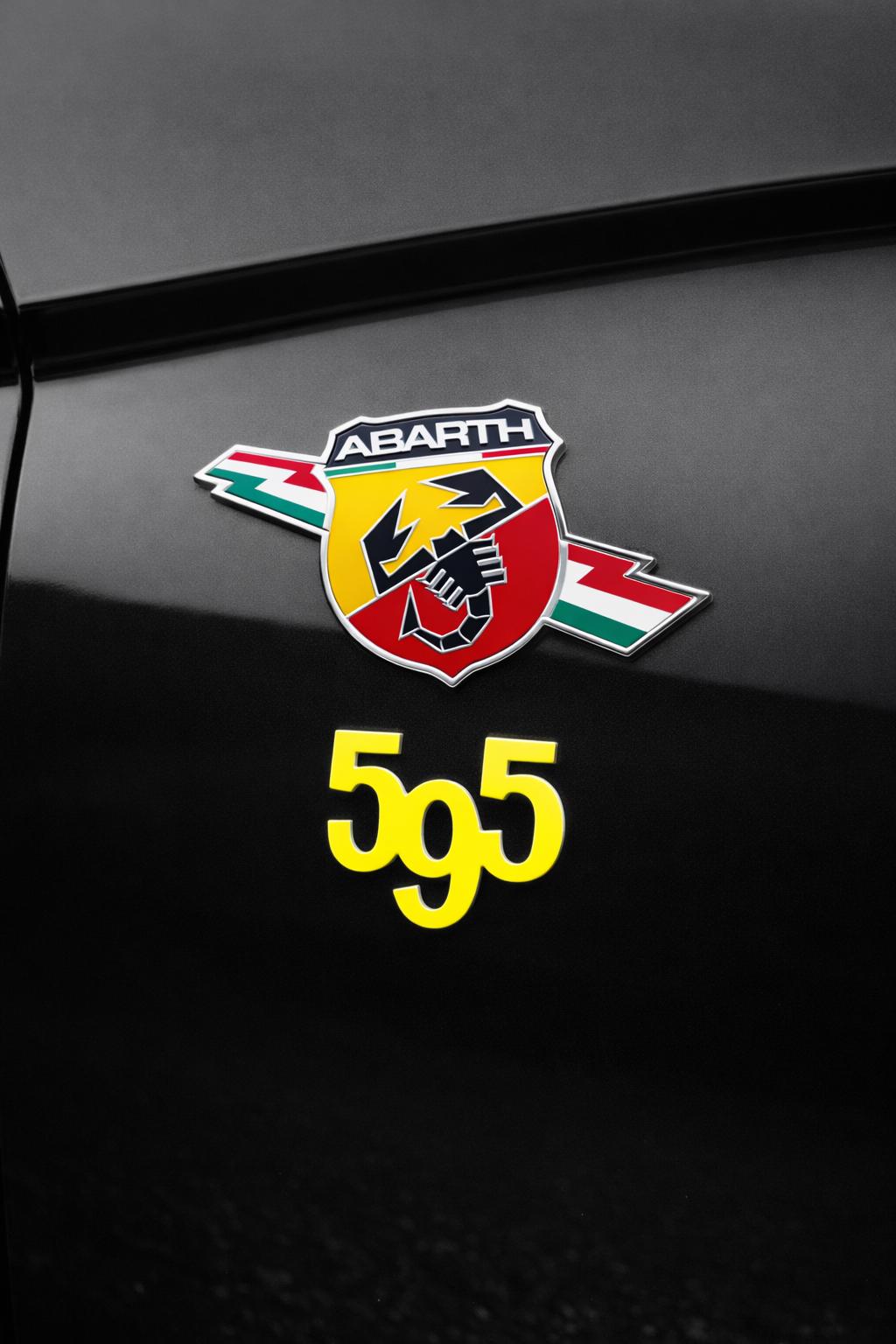 Fiat 500 Abarth Sticker Emblem Overlay / Vinyl Aufkleber für Original Emblem / Custom Look passgenau für Kotflügel 595