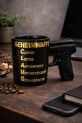 Tasse Geschenk / Papa, Mama, Freund /Deine persönliche Geheimwaffe  als Sticker verewigt