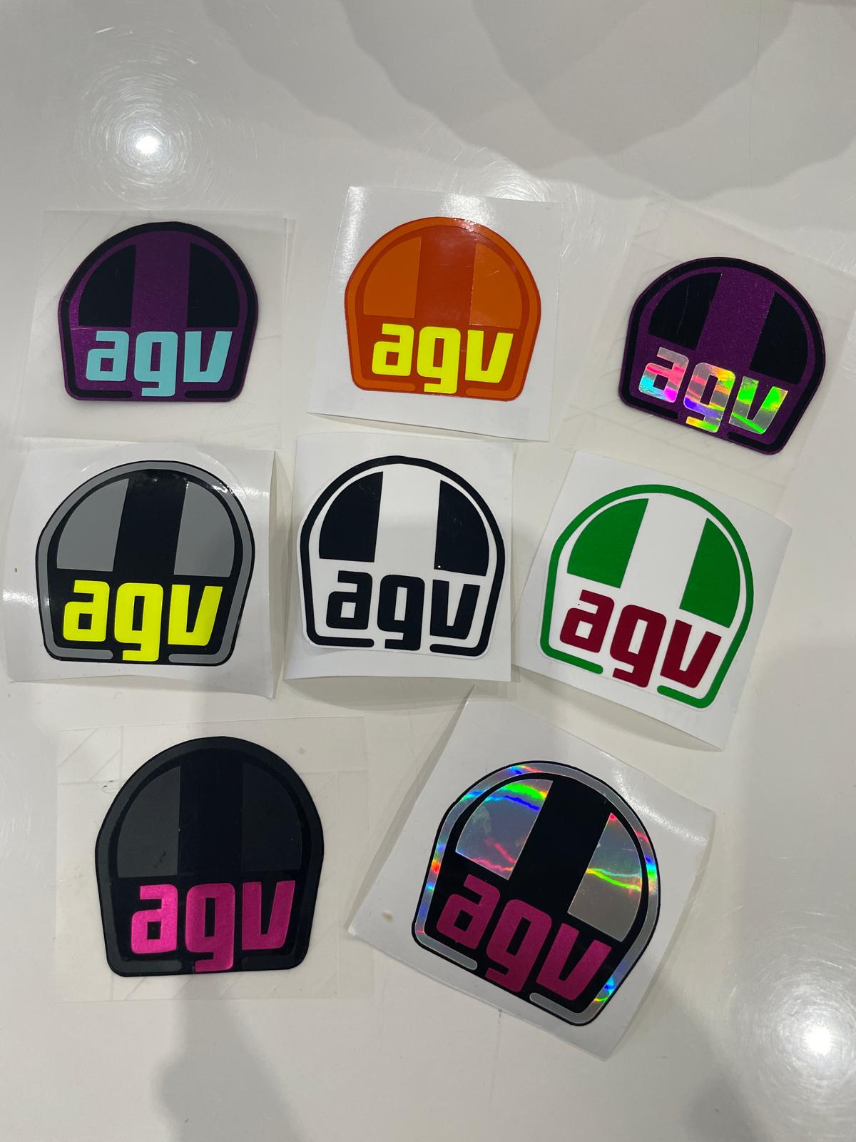 AGV Helmet Logo Sticker | Personalized Motorcycle Helmet Decal | Matte Gloss Metallic Neon | Rider Custom Upgrade