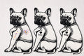 Französische Bulldogge Sticker Tattoo Style  I Love Mom Dad & LGBTQAI+  Vinyl Aufkleber Hund  Geschenk für Hundeliebhaber  Laptop Aut