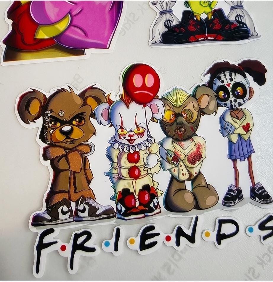 Hype Cartoon Sticker Pack / Sneaker Drip Vinyl Decals for Laptop PS5 Helmet Car Water Bottle | FRIENDS | Super Mario | Loney Toons