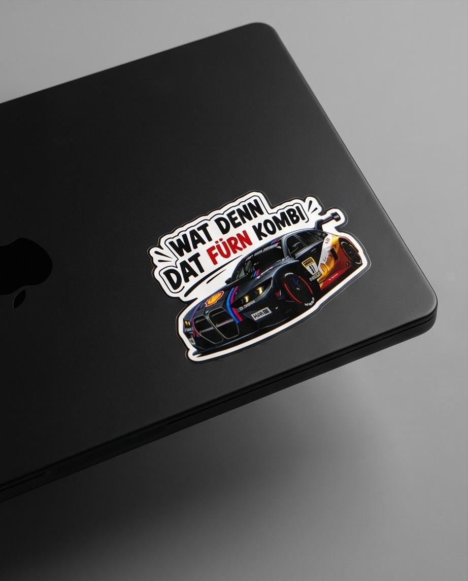 Wat denn dat fürn Kombi Sticker Bundle | Lustiger Auto Aufkleber | BMW M3 Touring Decal | Motorsport Sticker | Premium Vinyl Aufkleber