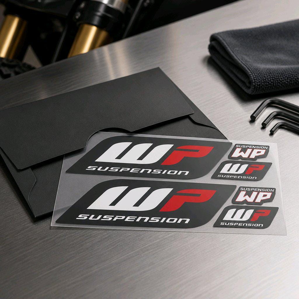WP Suspension Sticker Set  Motorrad Gabel Aufkleber  Waterproof Vinyl Decals  WP Fork Decals for KTM / Supermoto / Racing