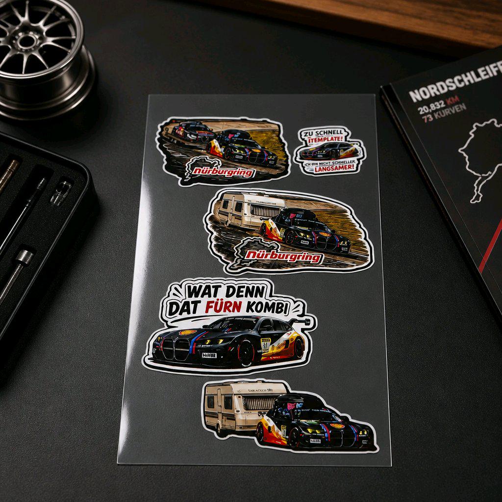 Funny Nürburgring Sticker Bundle | Motorsport Aufkleber Set | Nordschleife Sticker | Trackday Decal | Premium Auto Sticker | Geschenk
