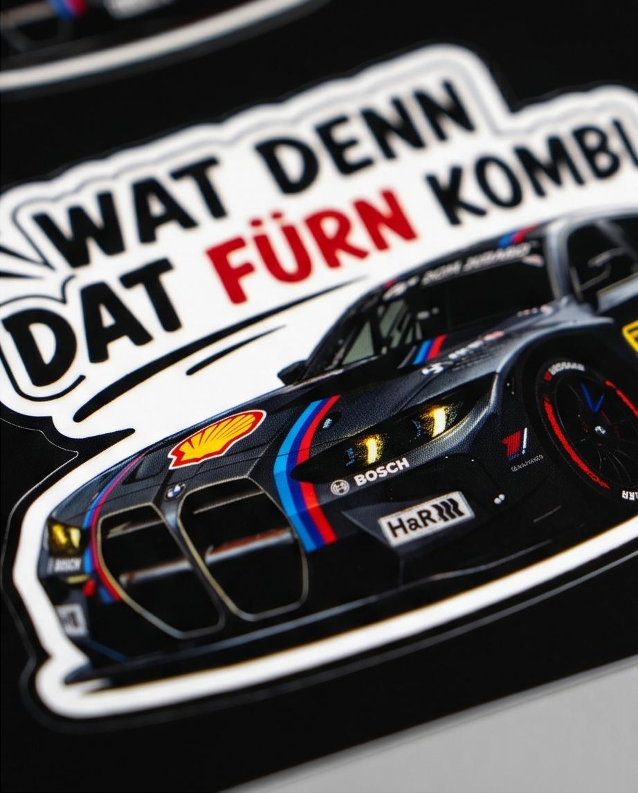 Wat denn dat fürn Kombi Sticker Bundle | Lustiger Auto Aufkleber | BMW M3 Touring Decal | Motorsport Sticker | Premium Vinyl Aufkleber