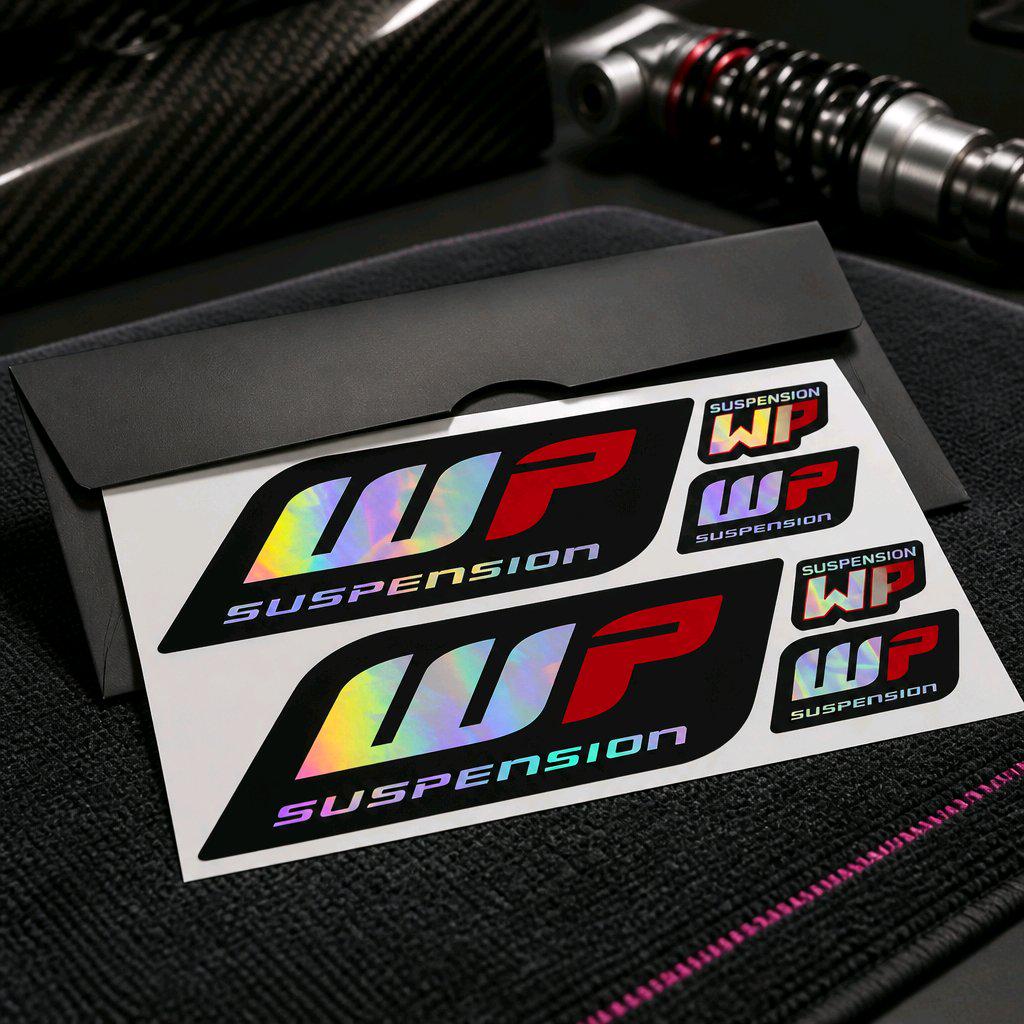 WP Suspension Sticker Set  Motorrad Gabel Aufkleber  Waterproof Vinyl Decals  WP Fork Decals for KTM / Supermoto / Racing