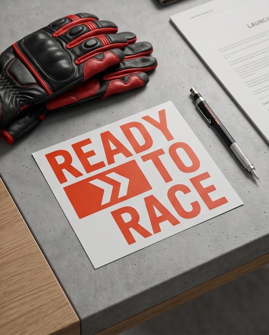 READY TO RACE Motorcycle Decal | Superduke | KtM | Racing Sticker | Premium Vinyl Graphic | Trackday Motorcycle Design