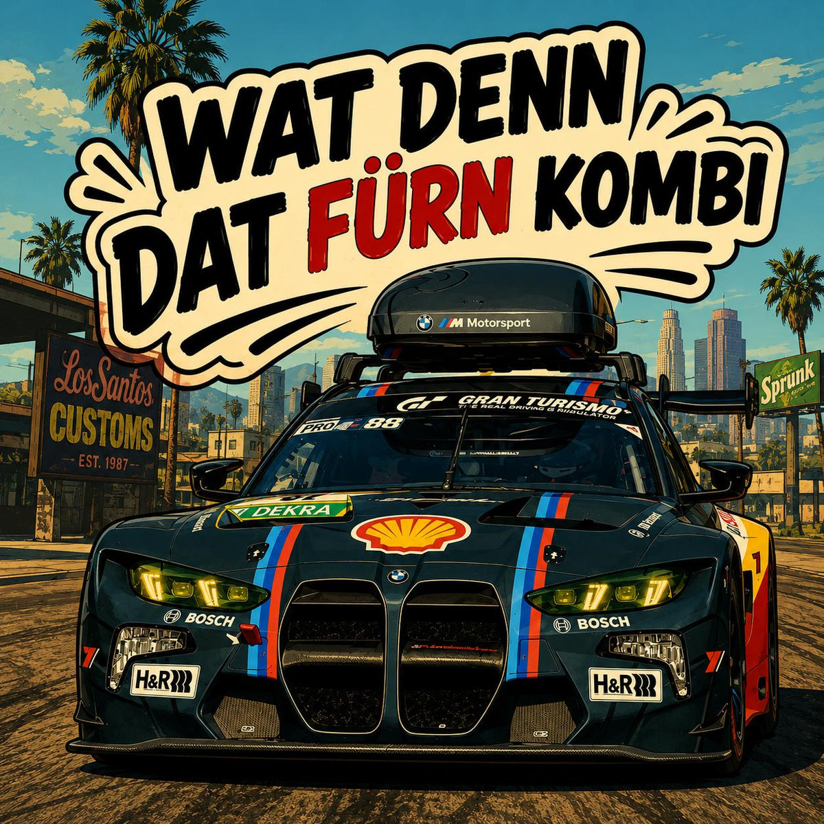 Wat denn dat fürn Kombi Sticker Bundle | Lustiger Auto Aufkleber | BMW M3 Touring Decal | Motorsport Sticker | Premium Vinyl Aufkleber