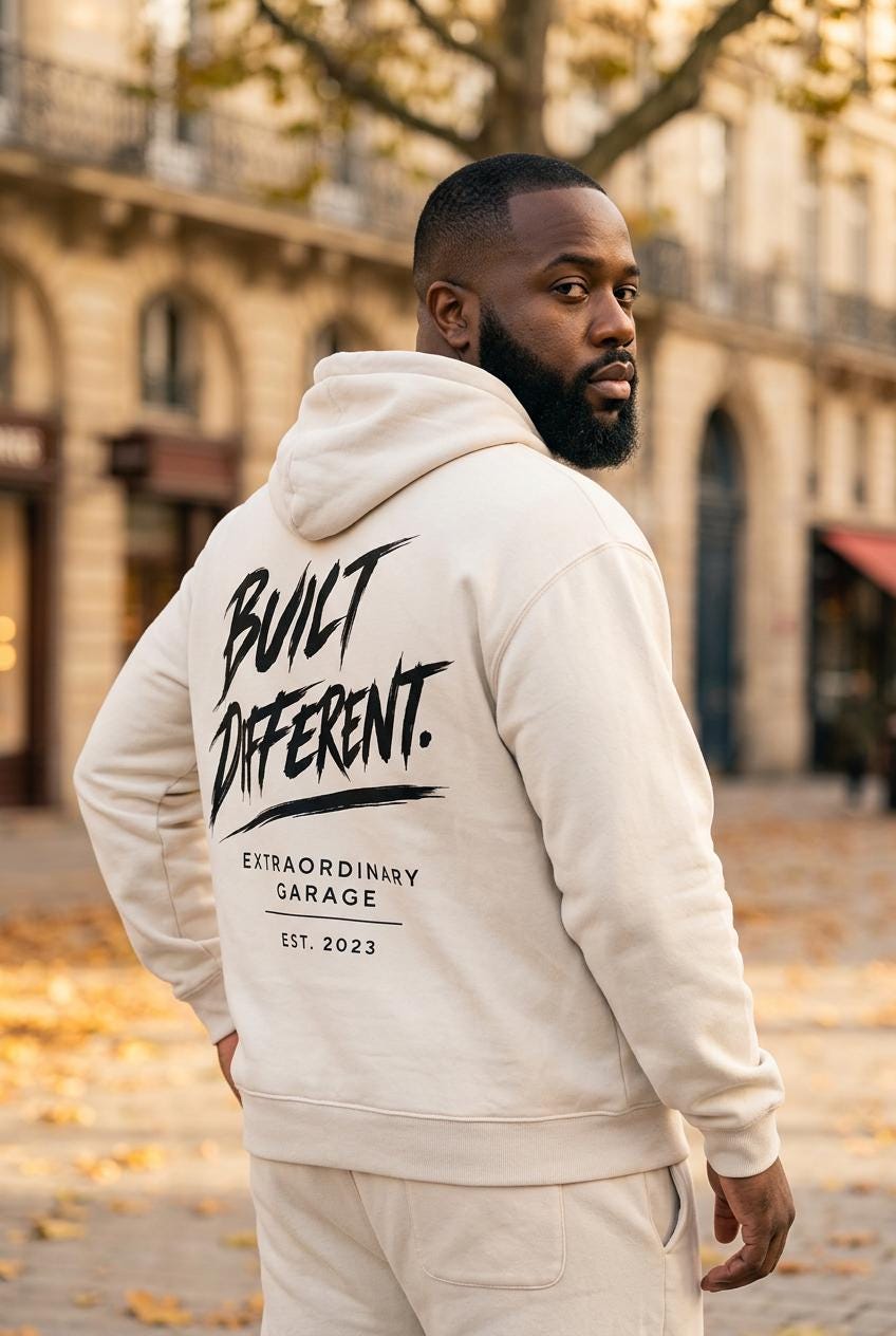 Oversized T-Shirt Herren  Build Different | Streetwear Statement Shirt Schwarz | Car Enthusiast Tee 240gsm Heavyweight Cotton