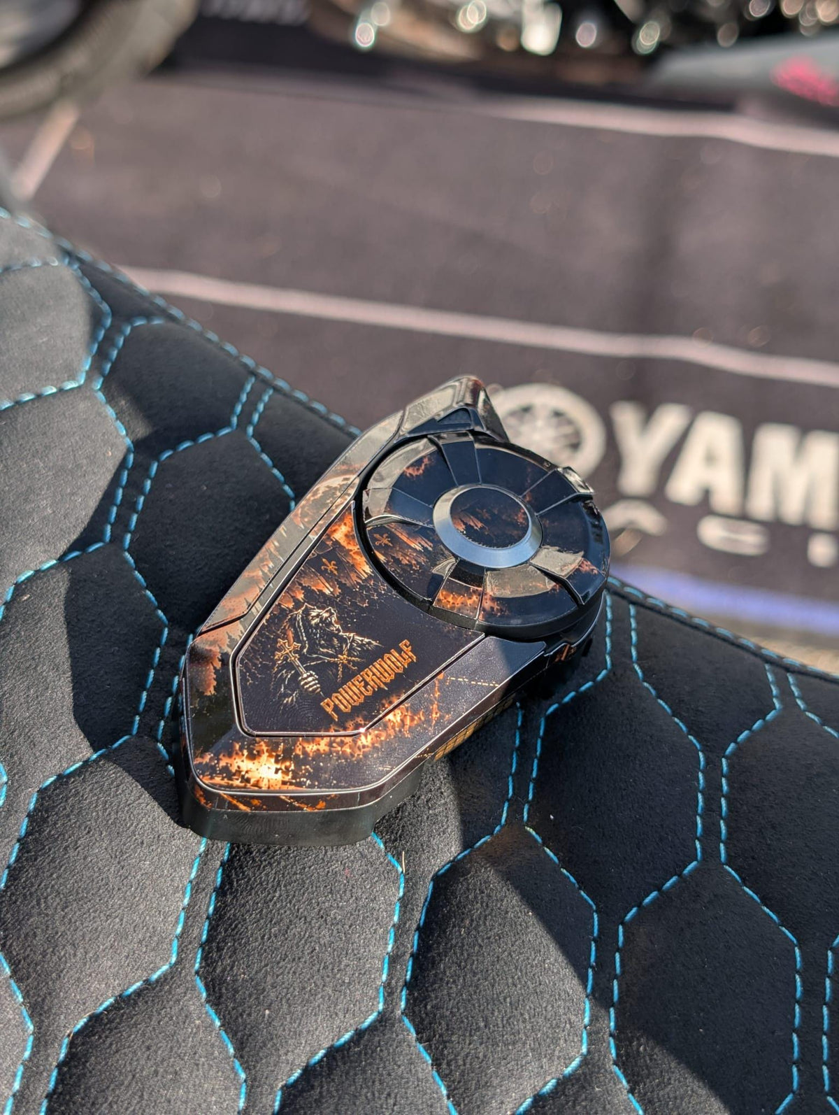 Custom Sena 30K Skin | Personalized Helmet Communicator Cover | Motorcycle Intercom Wrap | Carbon / Custom Design