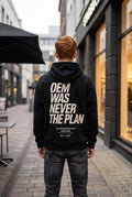 Oversized T-Shirt Herren  OEM Was Never The Plan | Streetwear Statement Shirt Schwarz | Car Enthusiast Tee 240gsm Heavyweight Cotton