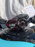 Custom Sena 30K Skin | Personalized Helmet Communicator Cover | Motorcycle Intercom Wrap | Carbon / Custom Design