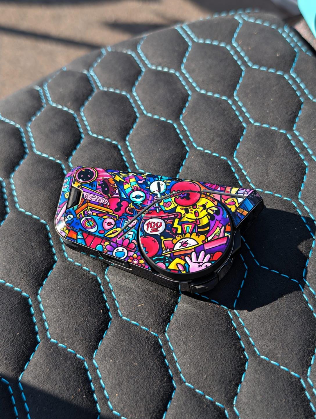 Custom Sena 60S Skin | Personalized Helmet Communicator Cover | Motorcycle Intercom Wrap | Carbon / Custom Design