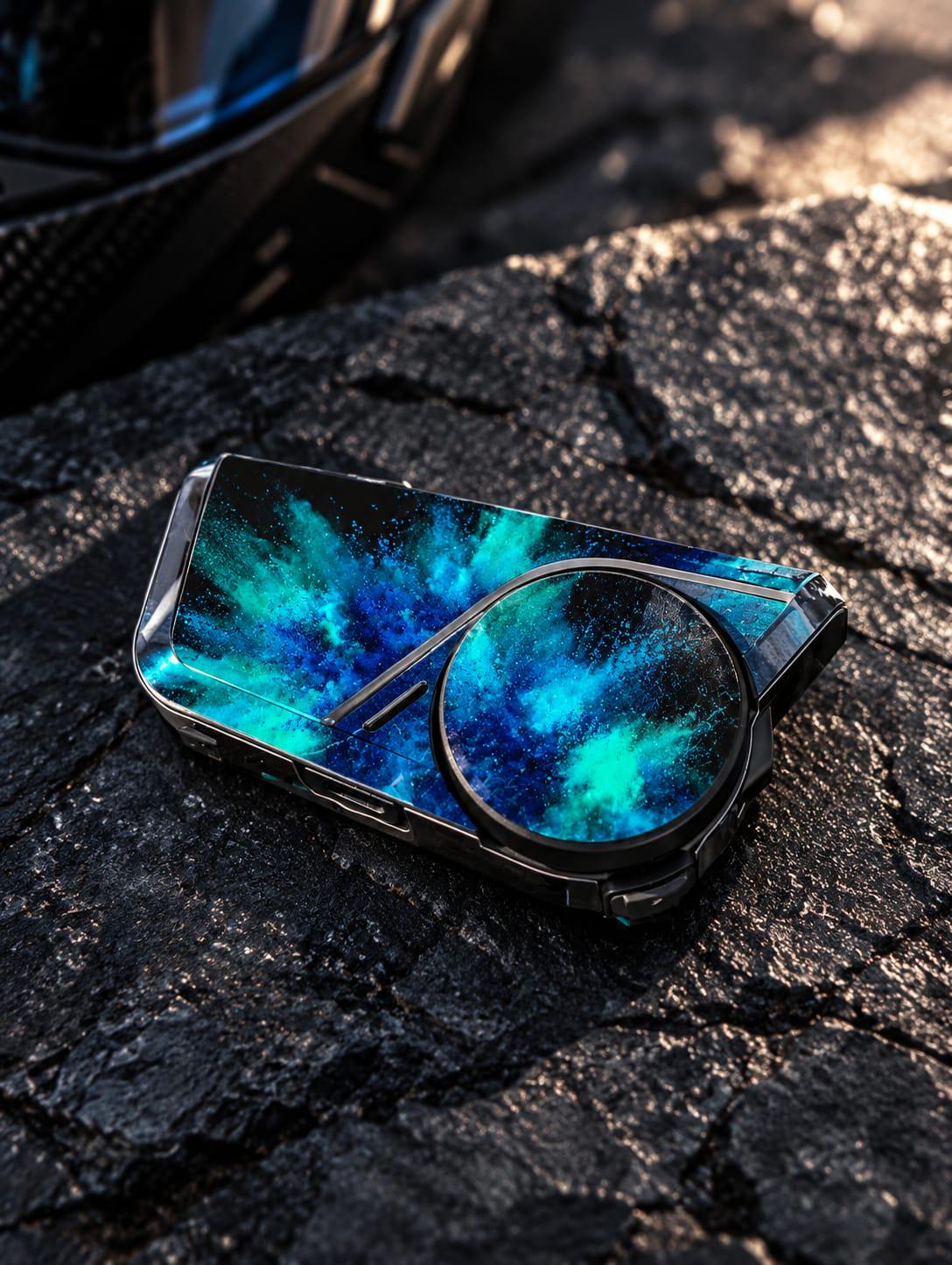 Custom Sena 60S Skin | Personalized Helmet Communicator Cover | Motorcycle Intercom Wrap | Carbon / Custom Design