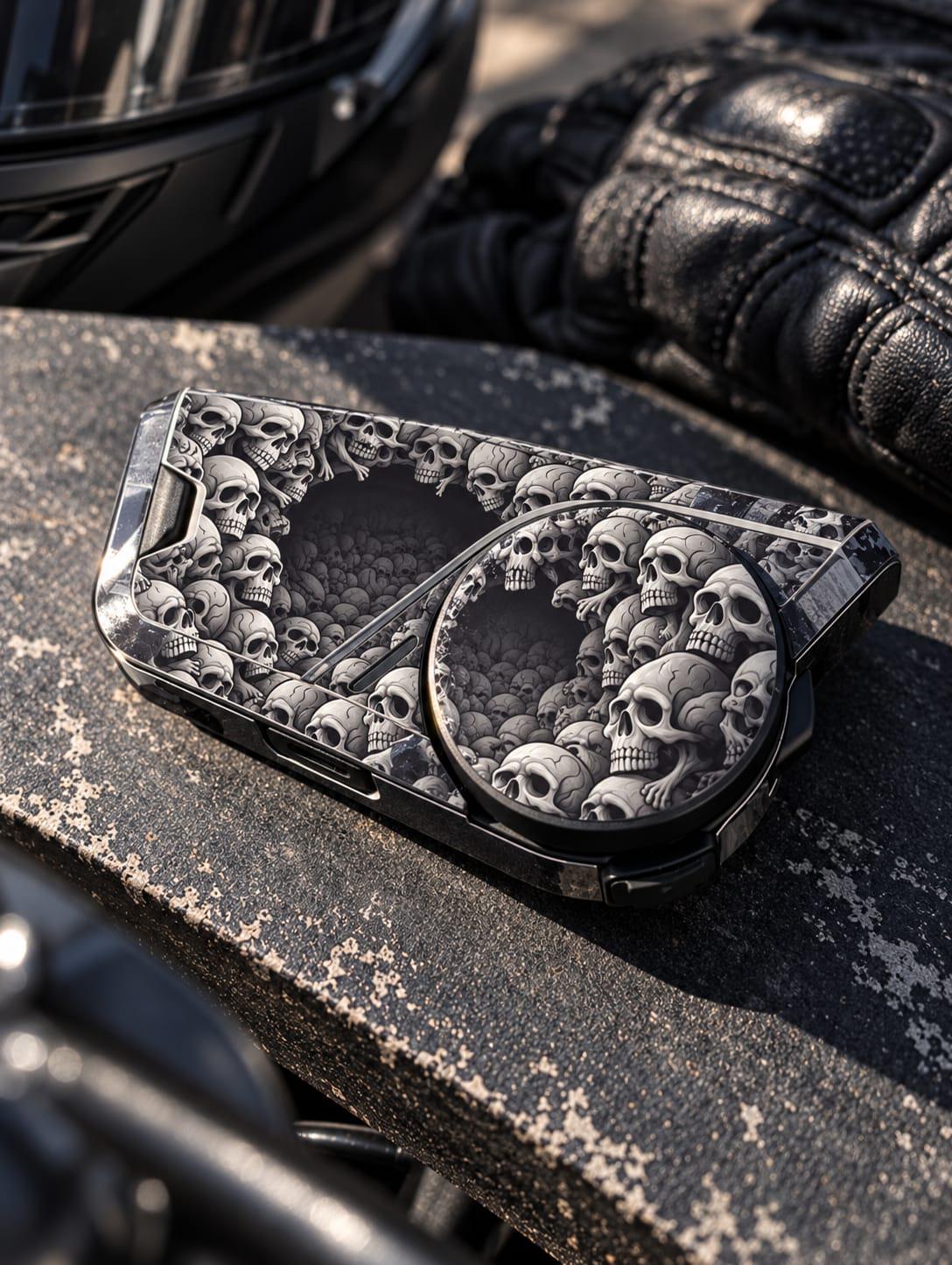 Custom Sena 60S Skin | Personalized Helmet Communicator Cover | Motorcycle Intercom Wrap | Carbon / Custom Design